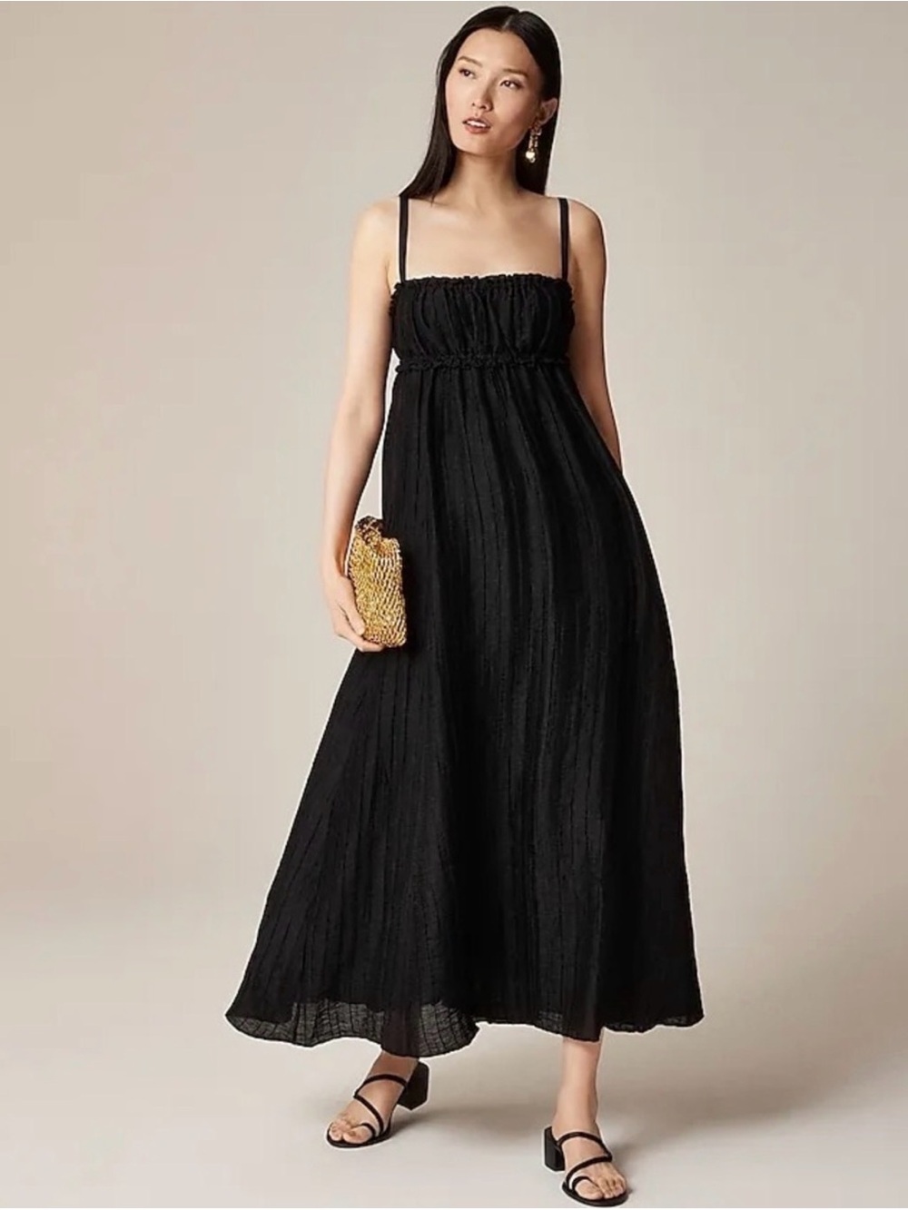 J.Crew Collection empire-waist dress in linen blend